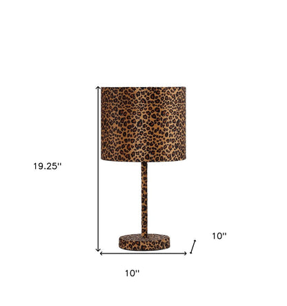 19" Amber And Black Bedside Lamp With Drum Shade