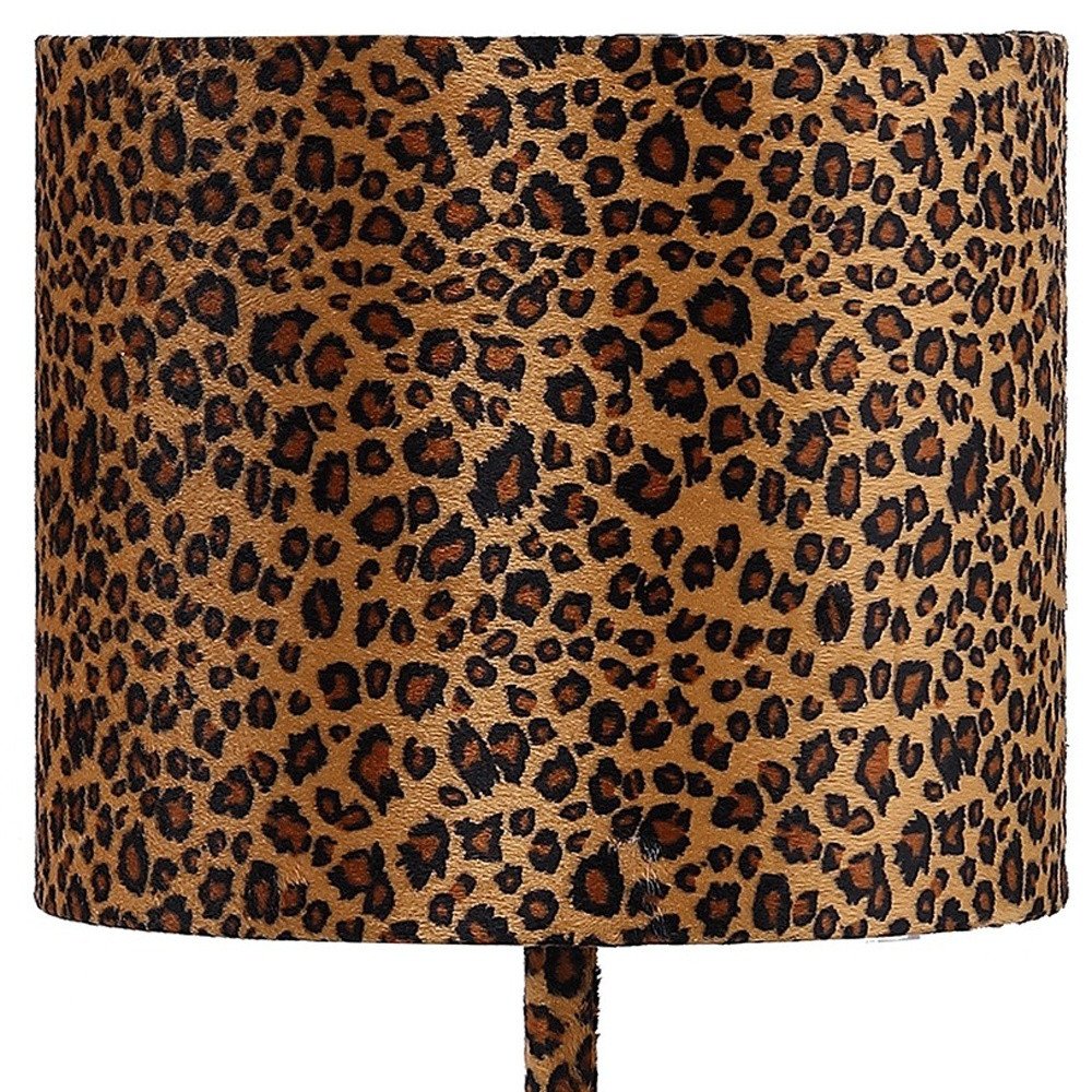 19" Amber And Black Bedside Lamp With Drum Shade