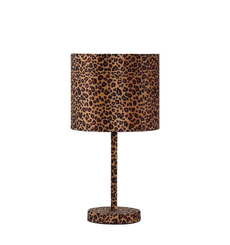 19" Amber And Black Bedside Lamp With Drum Shade