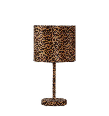 19" Amber And Black Bedside Lamp With Drum Shade