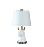 21" Silver And White Novelty Llama Lamp With White Drum Shade