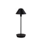 18" Black Metal Bedside Table Lamp With Black Cone Shade