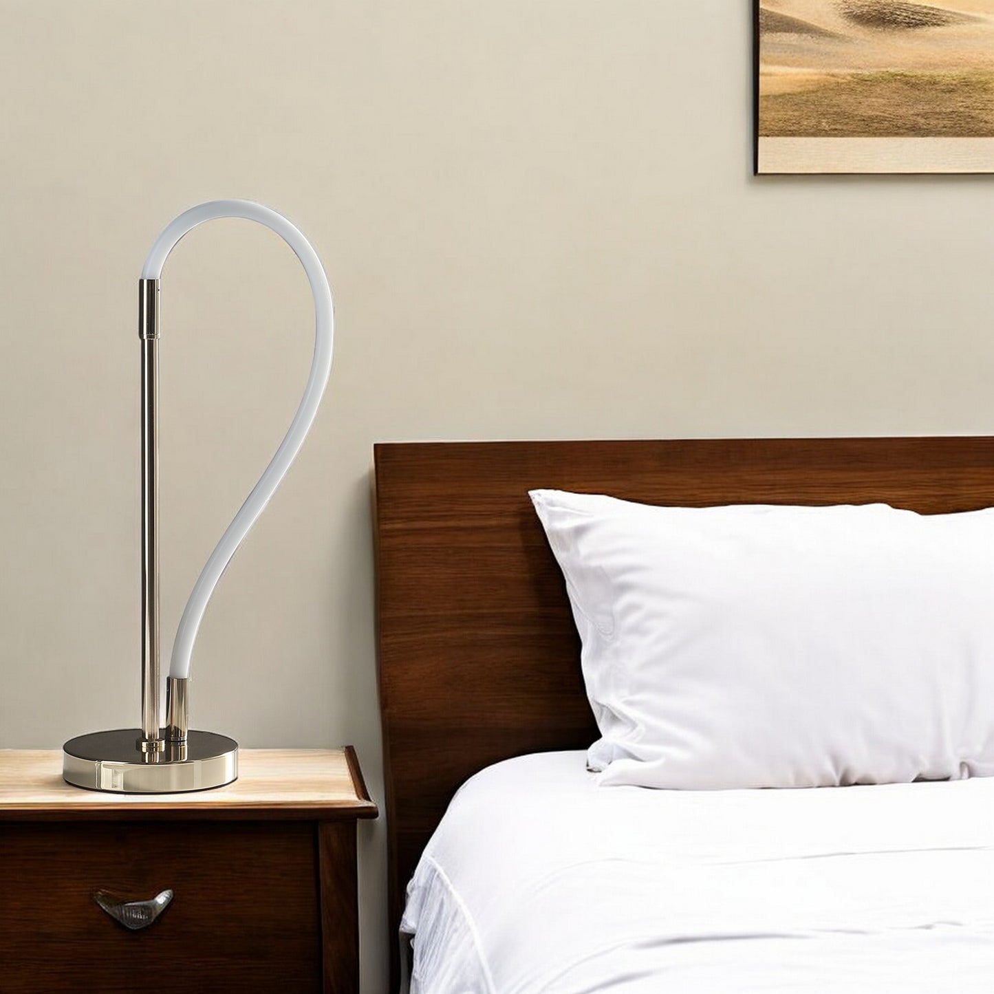 21" Gold Bedside Led Table Lamp