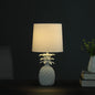 17" White Pineapple Table Lamp With White Empire Shade