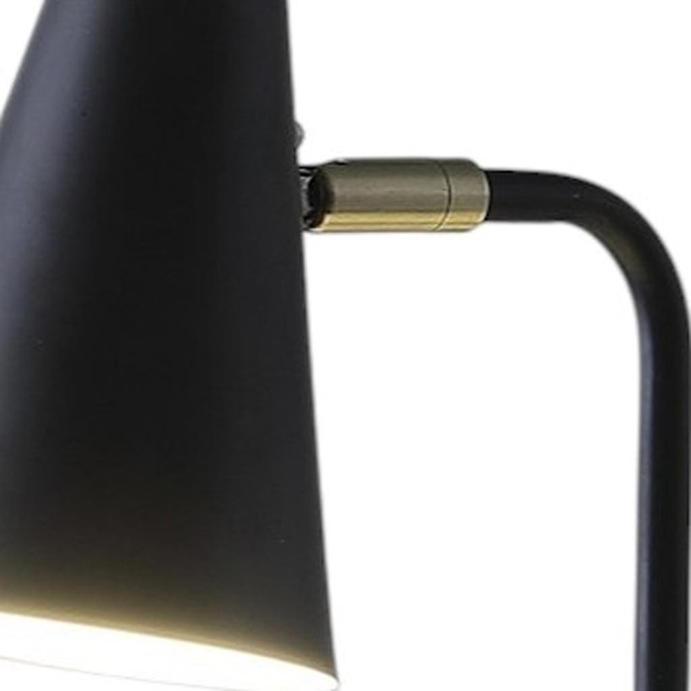 20" Black Desk Table Lamp With Black Cone Shade