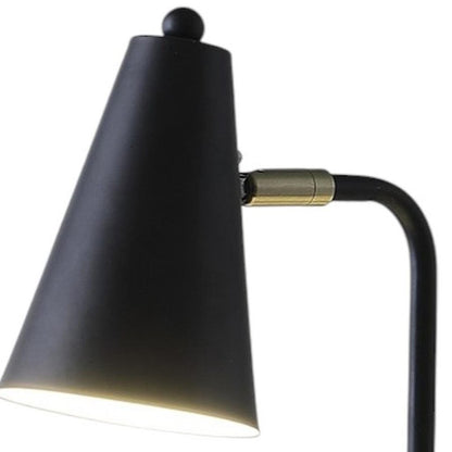 20" Black Desk Table Lamp With Black Cone Shade