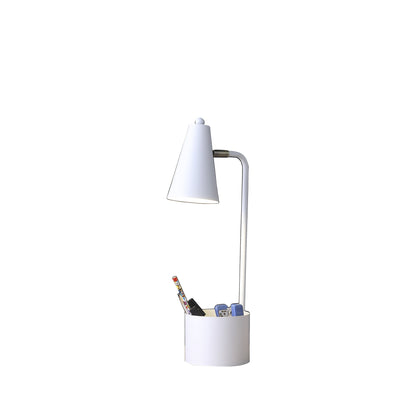 20" Compact White Student Metal Desk Lamp