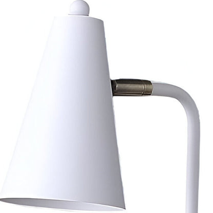 20" Compact White Student Metal Desk Lamp