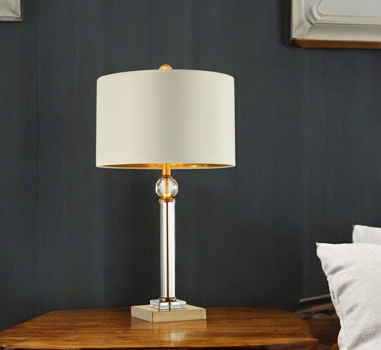Gold Crystal Accent Desk Lamp