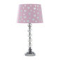 22" Crystal With Pink And White Dot Shade Table Lamp