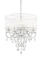 Glam Silver Faux Crystal Hanging Celing Lamp with See Thru Shade