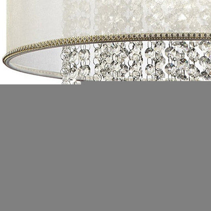 Primo Gold Finish Ceiling Lamp with Crystal Accents and White Shade