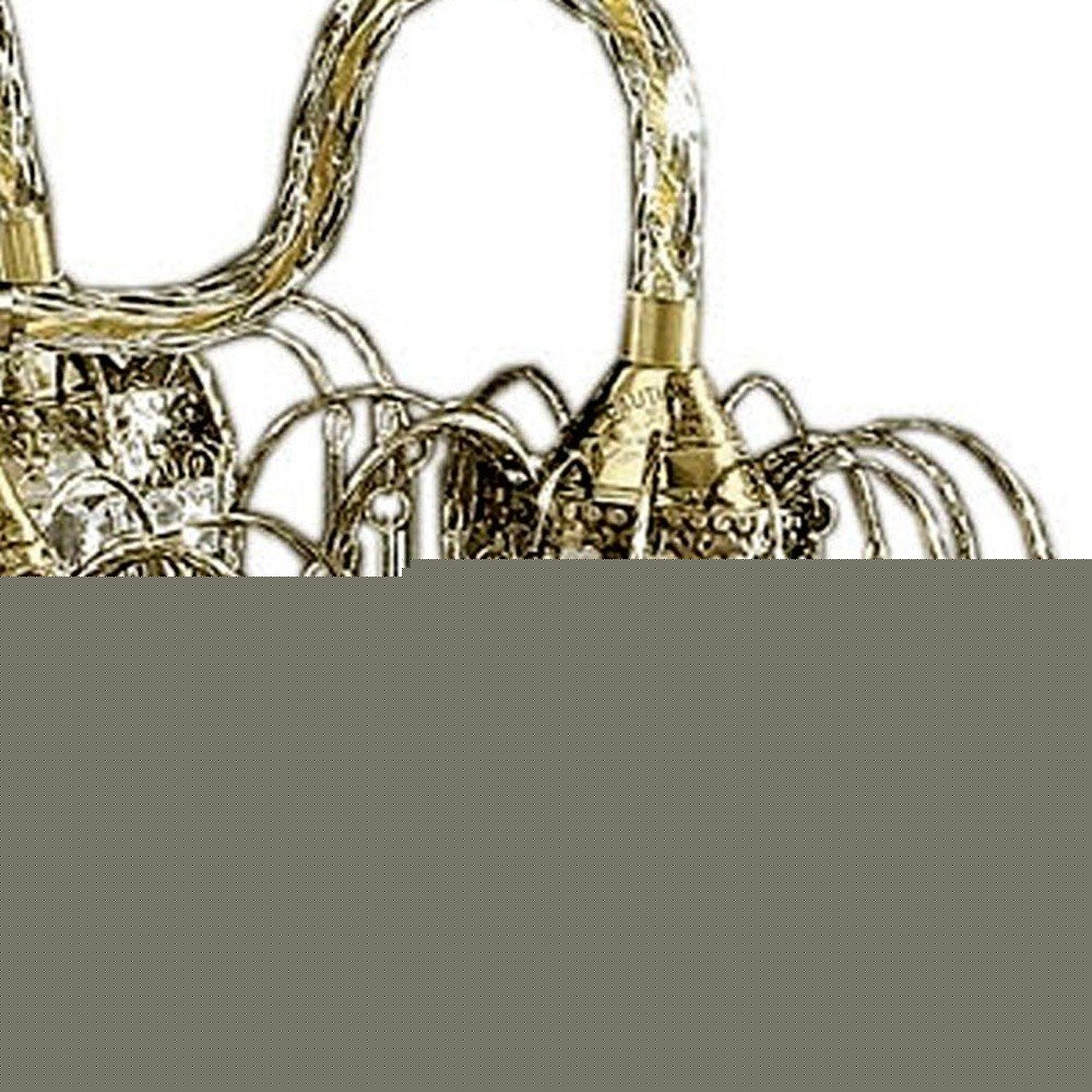 Two Tier Crystal and Brass Hanging Chandelier Light