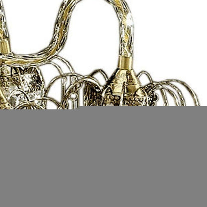 Two Tier Crystal and Brass Hanging Chandelier Light