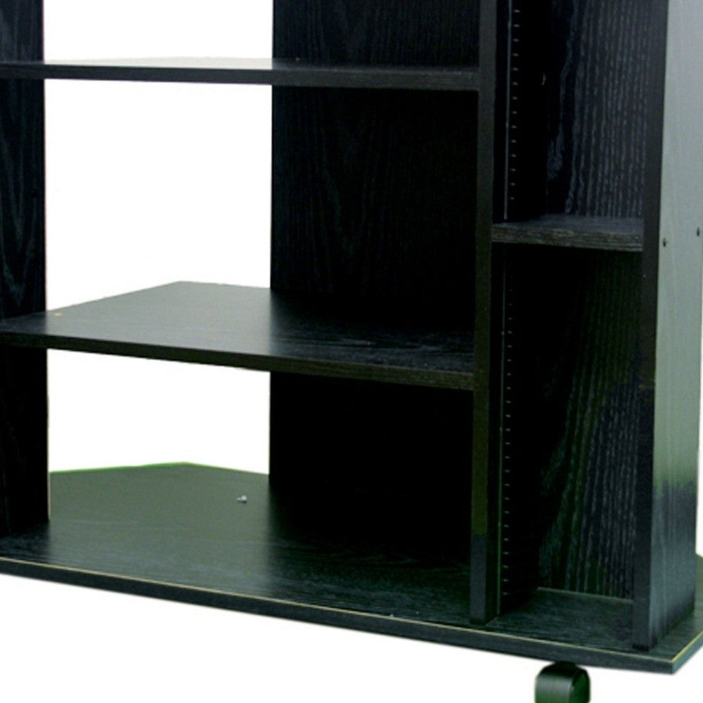 35" Black Open Shelving TV Stand