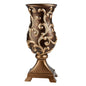 20" Espresso and Gold Floral Urn Polyresin Table Vase