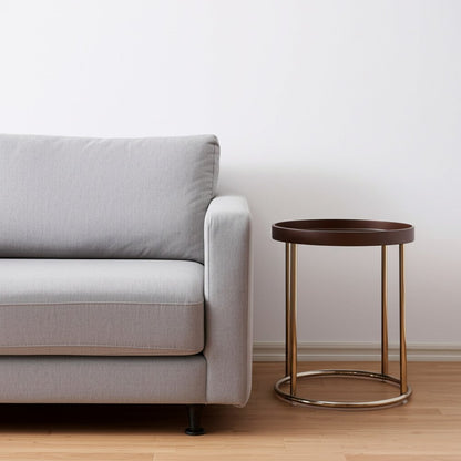 22" Copper And Brown Round End Table