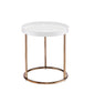 22" Copper And White Round End Table