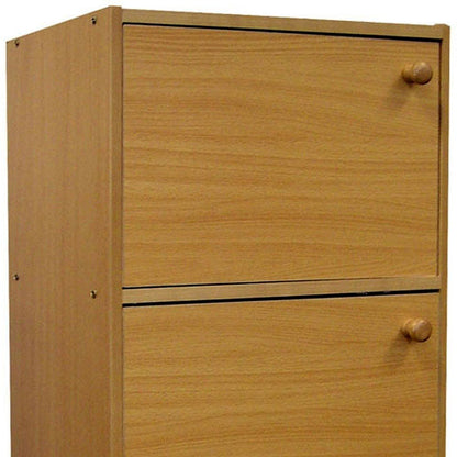 36" Natural Wood Three Tier Bookcase