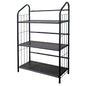 37" Black Metal Three Tier Bookcase