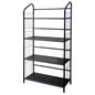 49" Black Metal Four Tier Bookcase
