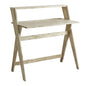37" Natural Solid Wood Writing Desk With Shelf