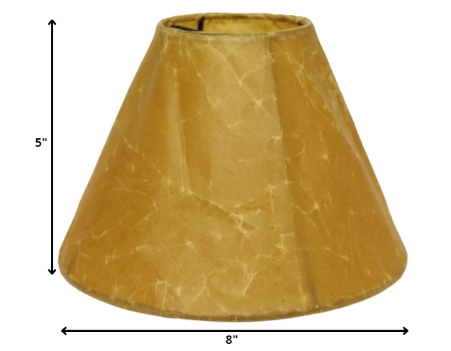 8" Brown Slanted Empire Crinkle Oil Paper Lampshade