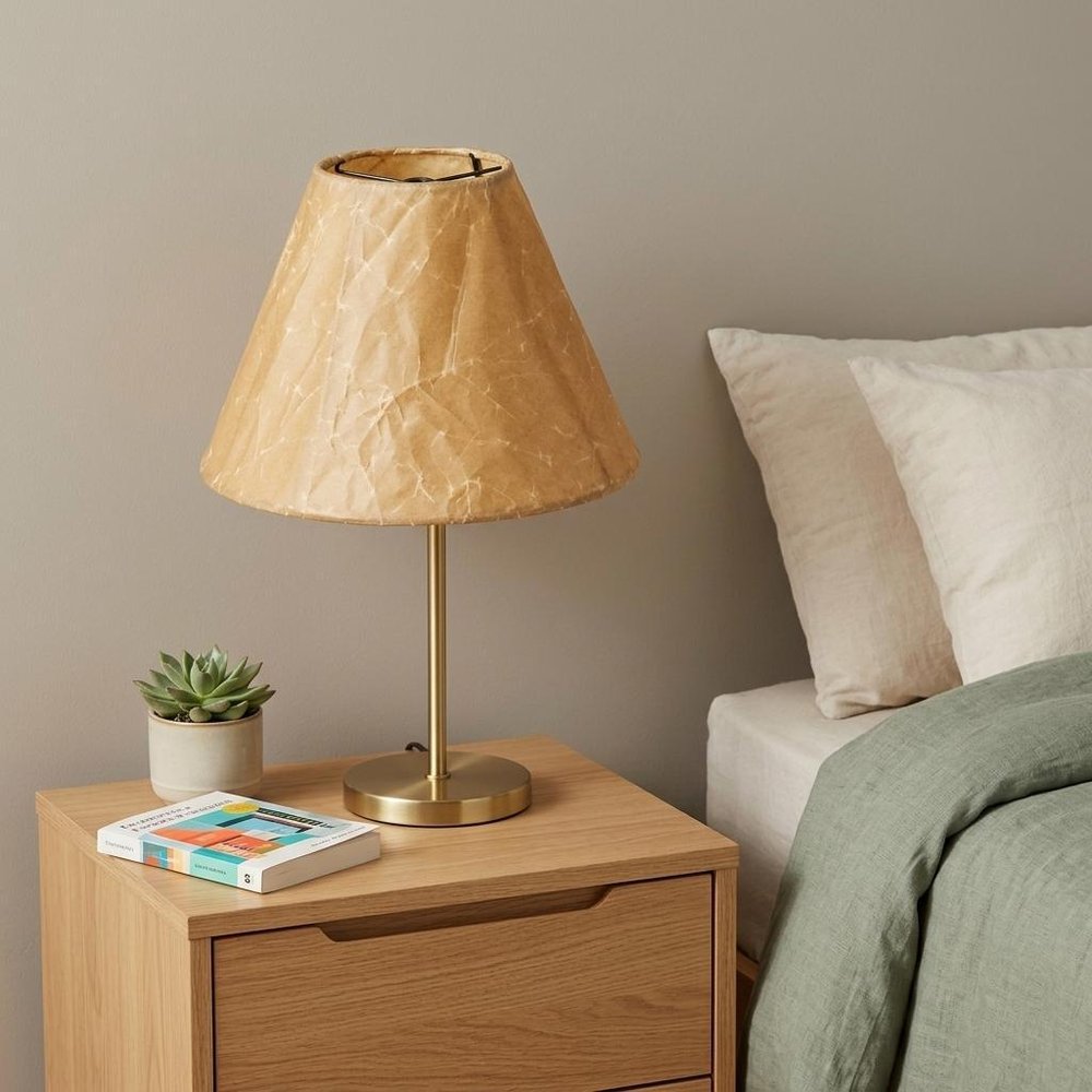 Brown Crinkle Oil Paper Empire Lamp Shade