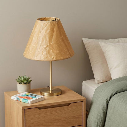 Brown Crinkle Oil Paper Empire Lamp Shade