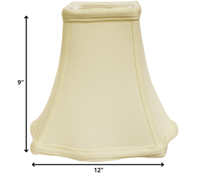 12" Ivory Premium Square No Slub Lampshade