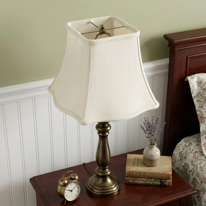 White Monay Shantung Silk Square Lamp Shade