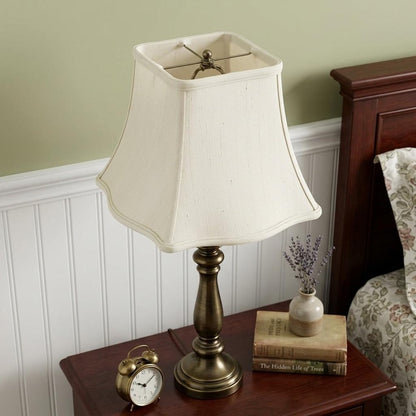 White Monay Shantung Silk Square Lamp Shade