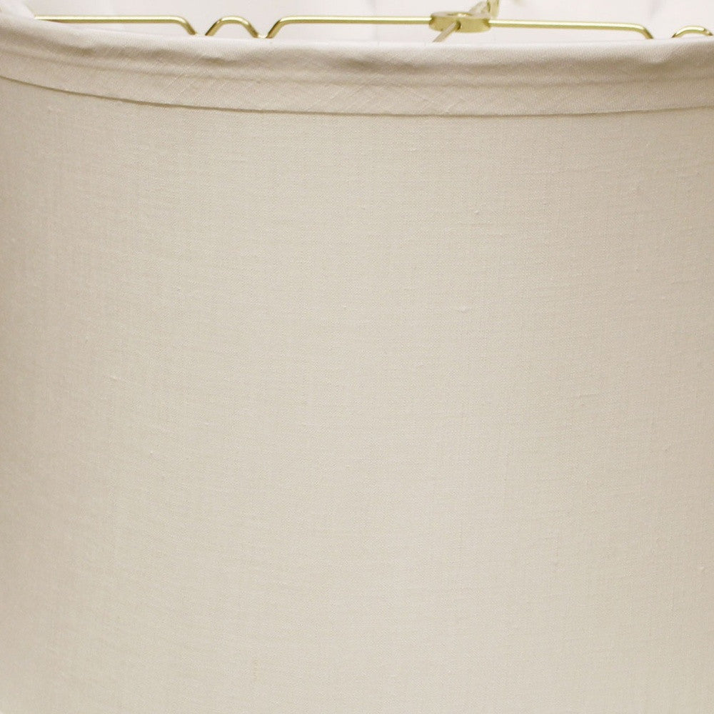 15" Snow Drum Trimmed Linen Lampshade