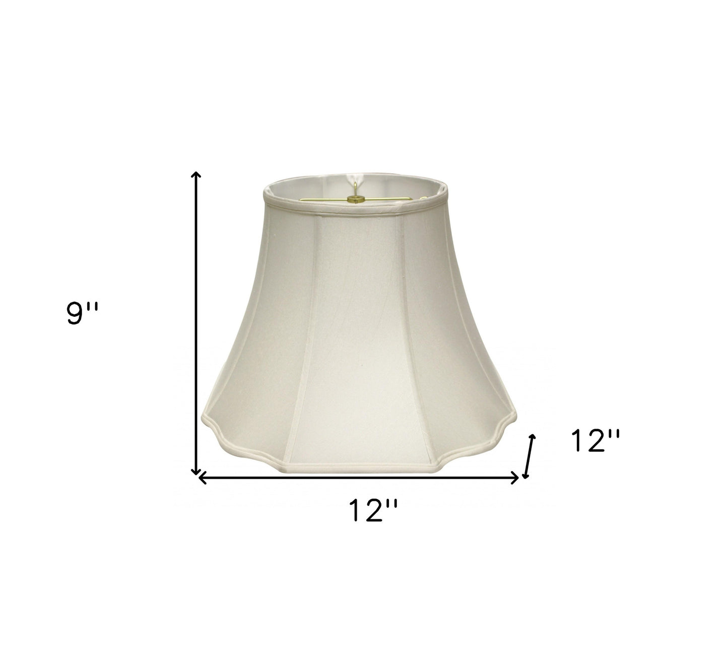 12" White Octagon Monay Shantung Lampshade