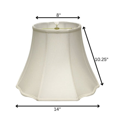 White Monay Shantung Silk Bell Lamp Shade