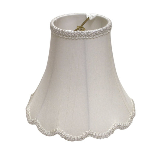 White Monay Shantung Silk Bell Lamp Shade