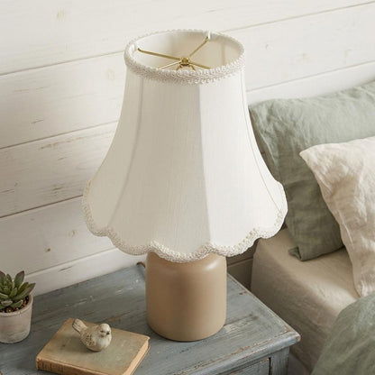 White Monay Shantung Silk Bell Lamp Shade