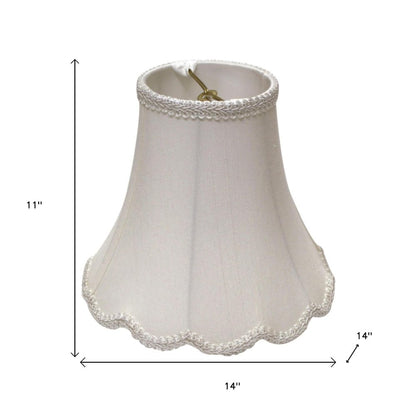 White Monay Shantung Silk Bell Lamp Shade