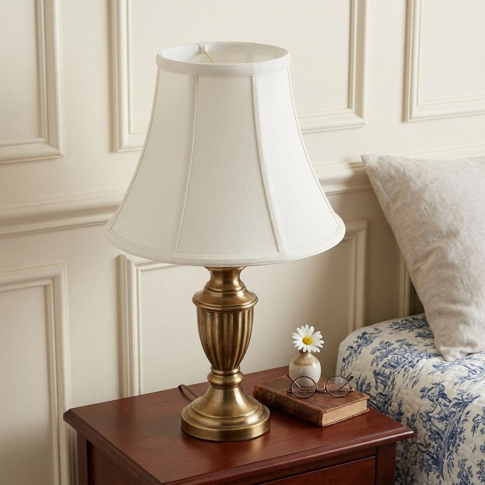 Off White Monay Shantung Silk Bell Lamp Shade