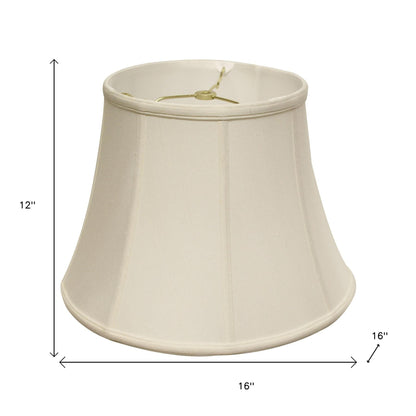 16" White Altered Bell Monay Shantung Lampshade