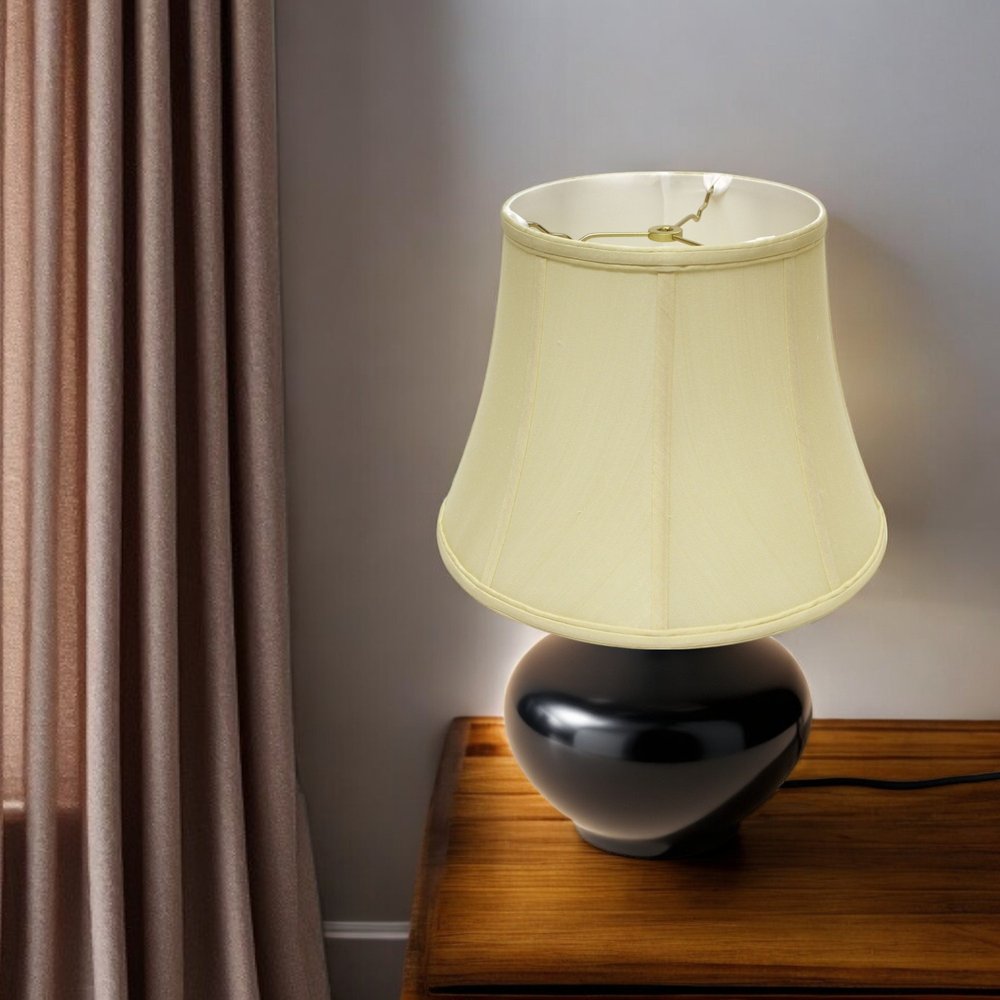 Antiqued White Monay Shantung Silk Bell Lamp Shade