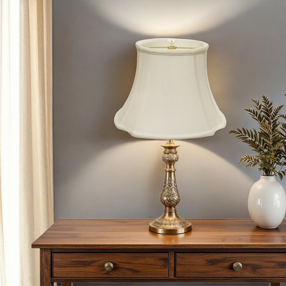 Cream Monay Shantung Silk Oval Lamp Shade