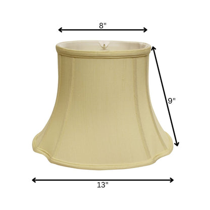 Antiqued White Monay Shantung Silk Oval Lamp Shade