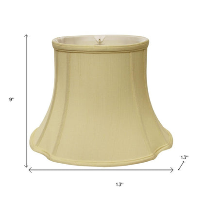 Antiqued White Monay Shantung Silk Oval Lamp Shade
