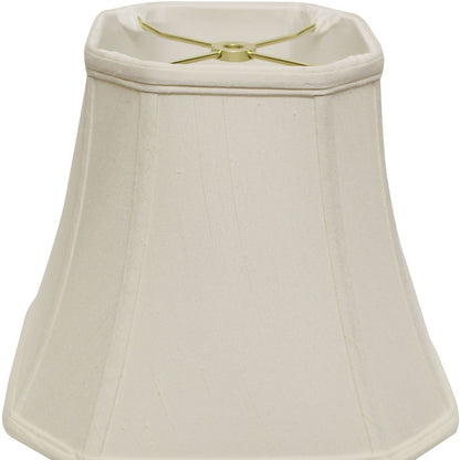 16" White Slanted Square Bell Monay Shantung Lampshade