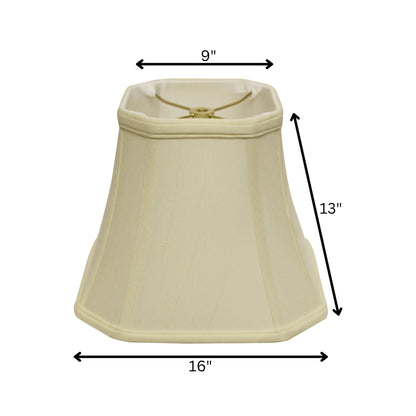 16" Ivory Slanted Square Bell Monay Shantung Lampshade