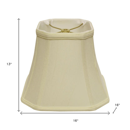 16" Ivory Slanted Square Bell Monay Shantung Lampshade