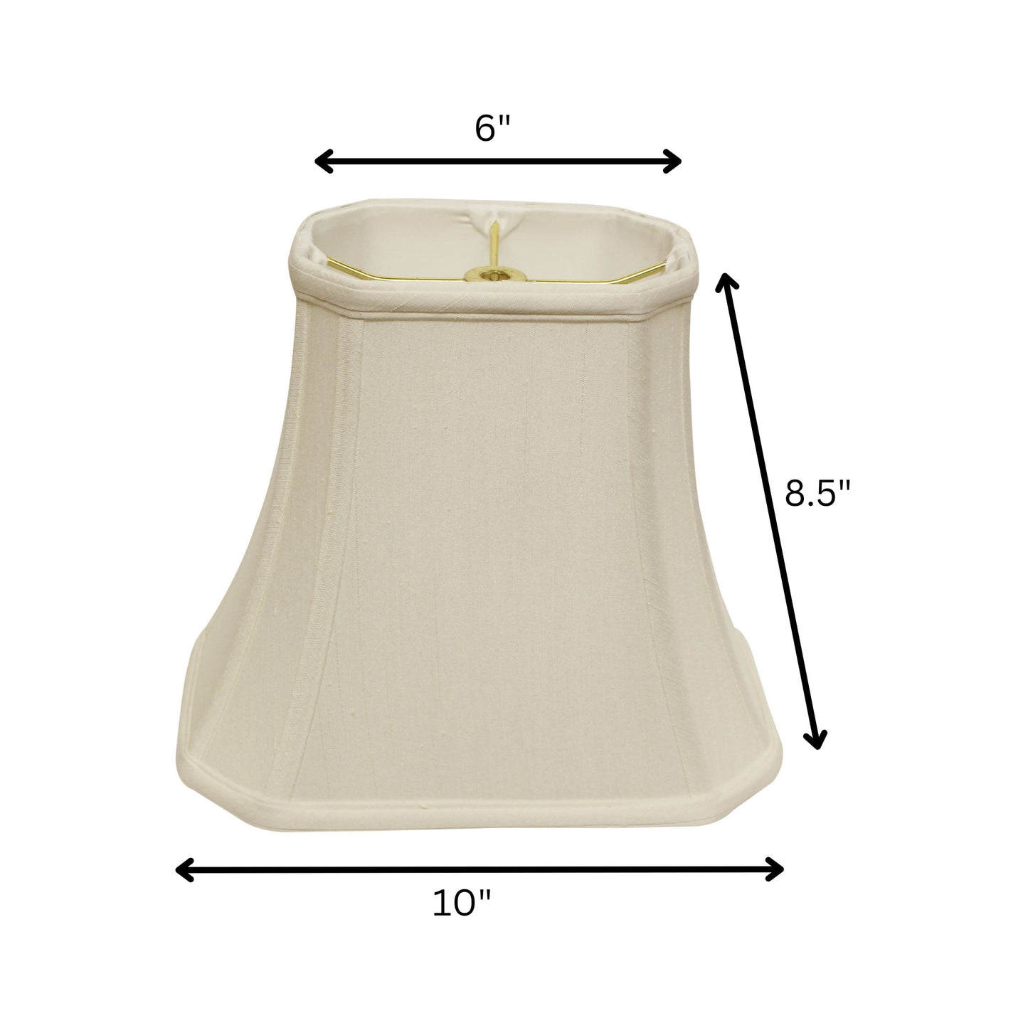 10" White Slanted Rectange Bell Monay Shantung Lampshade