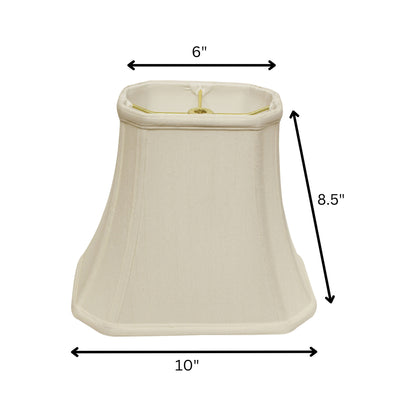 10" White Slanted Rectange Bell Monay Shantung Lampshade
