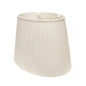 White Linen Pleated Oval Lamp Shade
